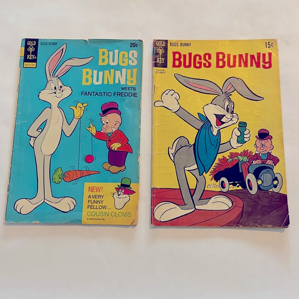 2 Bugs Bunny COMIC BOOKS 1973 Sept 1969 Gold Key Warner Brothers Sea Monkeys Ad